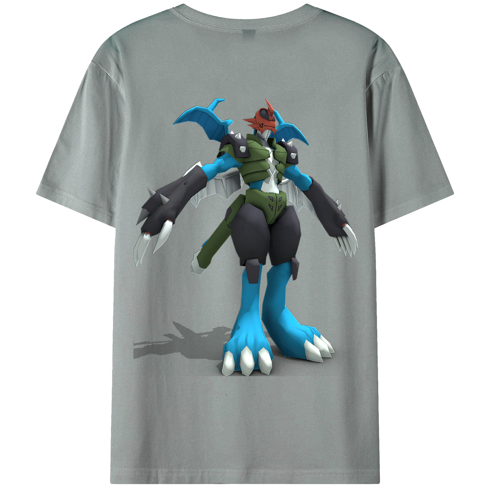 （画像用） Digimon デジタルモンスター/デジモン 綿100％ メンズ半袖Tシャツ（バックプリント） 通気性